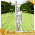 outdoor life size white marble Jesue carring cross statues STUN-D030